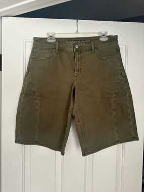 American Eagle Outfitters Olive Green Flat Front Shorts